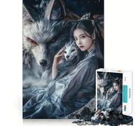 Puzzle da 1000 pezzi "Wolf Spirit Guardian" - Gioco cognitivo divertente con struttura a incastro precisa,attività per rafforzare i legami affettivi con i propri cari (38x26cm)