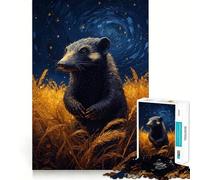 Puzzle da 1000 pezzi "Wolverine in Golden Field Under Starly Sky" per adulti,un gioco stimolante per la mente,con superficie liscia e priva di sbavature Un hobby affascinante per i momenti di svago