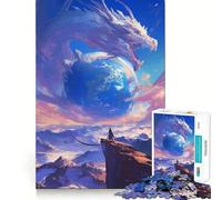 Puzzle da 1000 pezzi "World on Palm Dragon Anime" - Divertimento e allenamento per la mente,pezzi che si incastrano perfettamente,hobby affascinante per i momenti di svago (50x75cm)