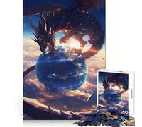 Puzzle da 1000 pezzi "World on Palm Dragon Anime" per ragazzi, ideale per stimolare il pensiero creativo, attività ricreativa e per incastri precisi, regalo perfetto (50x75cm)
