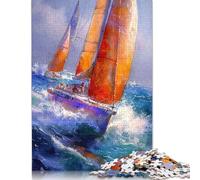 Puzzle da 1000 pezzi "Yacht Boat Racing 2", per adulti, difficoltà alta, gioco educativo, giocattolo, regalo di Natale (75x50 cm)