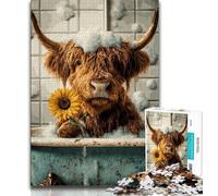 Puzzle da 1000 pezzi "Yak Bathing" per adulti e ragazzi, giocattoli, giochi educativi antistress, adatti per la decorazione della scrivania (50x75cm)