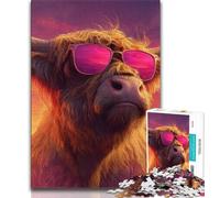 Puzzle da 1000 pezzi "Yak con gli occhiali" per adulti e adolescenti, aiuta il cervello ad allenarsi, giocattoli avvincenti per coltivare la pazienza, ottimo regalo (38x26cm)