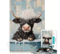 Puzzle da 1000 pezzi "Yak in A Bath" - Gioco di logica e allenamento mentale - Incastro perfetto,senza spazi vuoti - Sfida interattiva per la mente a casa (38x26cm)