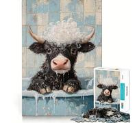 Puzzle da 1000 pezzi "Yak in A Bath" per adulti,gioco di problem solving,taglio di qualità professionale,rilassante attività di gruppo al chiuso (38x52cm)