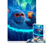 Puzzle da 1000 pezzi Yeti nella vasca idromassaggio giocattoli antistress ottimo regalo per giochi educativi collezione di artisti belle arti dimensioni 38x26cm
