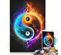 Puzzle da 1000 pezzi Yin e Yang dei Quattro Elementi per Adolescenti Gioco Educativo Regalo di Compleanno Collezione d'Artista Belle Arti 50x75cm
