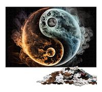 Puzzle da 1000 pezzi Yin e Yang Taiji per adulti puzzle in legno divertente regalo (dimensioni 75x50 cm)