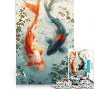 Puzzle da 1000 pezzi Yin e Yank con pesci koi ideale per ragazzi gioco educativo regalo di compleanno collezione d'artista opera d'arte 38x26cm