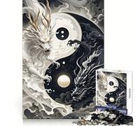 Puzzle da 1000 pezzi Yin Yang Dragons per adolescenti, per la chiarezza mentale, passatempo rilassante, perfetto come regalo di Natale (38x26cm)