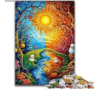 Puzzle da 1000 pezzi Yin Yang Forest per adulti e ragazzi, collezione di artisti di giochi intellettuali e giocattoli, belle arti (50x75cm)
