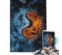 Puzzle da 1000 pezzi Yin Yang Fuoco e Ghiaccio Gioco pratico Sfida per l'intelligenza Giocattolo avvincente Regalo per donne e uomini Antistress (dimensioni 75x50cm)