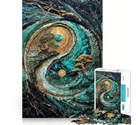 Puzzle da 1000 pezzi "Yin Yang Harmony Kintsugi Art" per adulti,gioco di abilità mentale,incastro perfetto,attività per rafforzare i legami affettivi (50x75cm)