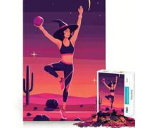 Puzzle da 1000 pezzi "Yoga della Strega nel Deserto",gioco di esercizi mentali,incastro perfetto,senza spazi vuoti,sfida interattiva per la mente a casa (38x26cm)