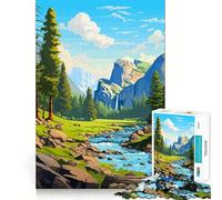 Puzzle da 1000 pezzi Yosemite Spring Pixel Art Perfect Edge Gioco cognitivo divertente Gioco lento Divertente Decorazione natalizia artistica (38x26cm)