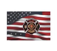 Puzzle da 1000 pezzi Yyhwhjde a righe rosse pompiere bandiera USA stampe puzzle in legno di qualità per adulti e bambini, puzzle divertenti, puzzle antistress
