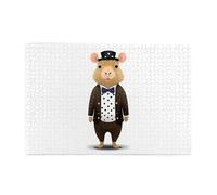 Puzzle da 1000 pezzi Yyhwhjde Capybara che indossa vestiti a pois stampe di qualità puzzle in legno per adulti e bambini, puzzle divertenti, puzzle antistress