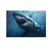 Puzzle da 1000 pezzi Yyhwhjde con motivo squalo bianco di qualità, puzzle in legno di qualità per adulti e bambini, puzzle divertenti, puzzle per alleviare lo stress
