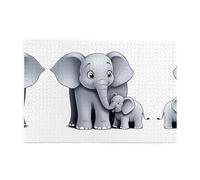 Puzzle da 1000 pezzi Yyhwhjde elefante madre e figlio stampe puzzle in legno di qualità per adulti e bambini, puzzle divertenti, puzzle antistress