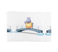 Puzzle da 1000 pezzi Yyhwhjde ippopotamo che attraversa il ponte stampa puzzle educativi in legno intellettuale, puzzle divertenti, gioco antistress