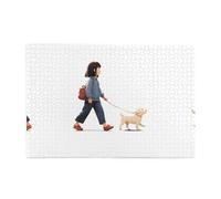 Puzzle da 1000 pezzi Yyhwhjde Little Girl Walking The Dog Puzzle in legno di qualità per adulti e bambini, puzzle divertenti, puzzle per alleviare lo stress