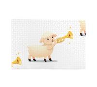 Puzzle da 1000 pezzi Yyhwhjde Piccole pecore che soffia tromba immagine educativa intellettuale puzzle in legno, puzzle divertenti, puzzle antistress