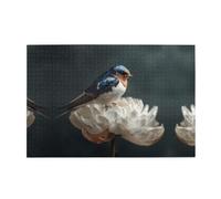 Puzzle da 1000 pezzi Yyhwhjde piccole rondini su fiori bianchi stampe educative intellettuali puzzle in legno, puzzle divertenti, gioco antistress