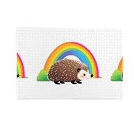 Puzzle da 1000 pezzi Yyhwhjde riccio sull'arcobaleno stampe puzzle in legno di qualità per adulti e bambini, puzzle divertenti, puzzle antistress