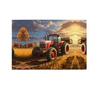 Puzzle da 1000 pezzi Yyhwhjde trattore agricolo raccolta immagine educativa intellettuale puzzle in legno, puzzle divertenti, puzzle antistress