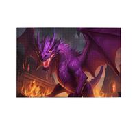 Puzzle da 1000 pezzi Yyhwhjde viola Inferno Dragon stampe puzzle in legno di qualità per adulti e bambini, puzzle divertenti, puzzle per alleviare lo stress