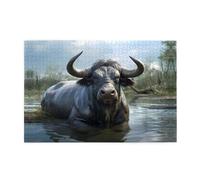 Puzzle da 1000 pezzi Yyhwhjde Water Buffalo Stampe Puzzle in legno di qualità per adulti e bambini, puzzle divertenti, puzzle antistress