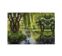 Puzzle da 1000 pezzi Yyhwhjde Willow Trees by The Pond Stampe Puzzle educativi in legno intellettuale, puzzle divertenti, gioco antistress