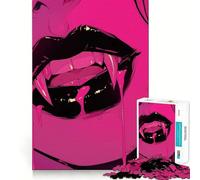 Puzzle da 1000 pezzi "Zanne da vampiro e sangue per adolescenti",gioco di memoria,incastro perfetto,nessun pezzo si stacca,ideale da portare in viaggio,gioco per allenare la mente,regalo (50x75cm)