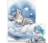 Puzzle da 1000 pezzi "Zebra che dorme", gioco rompicapo, decorazione per la casa, con pezzi di forma casuale completamente ad incastro 50x75cm