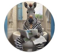 Puzzle da 1000 pezzi "Zebra che legge il giornale", regalo per amanti dei viaggi e coppie, giocattolo stimolante, 67,5x67,5 cm.