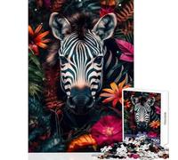 Puzzle da 1000 pezzi Zebra nella giungla Arte Giocattolo educativo Ottimo regalo per gioco educativo Adatto per la decorazione della scrivania Dimensioni 38x52cm
