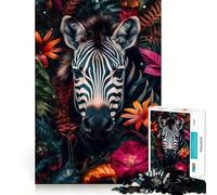 Puzzle da 1000 pezzi "Zebra nella giungla" - Gioco cognitivo divertente con componenti robusti e ben definiti,ideale per momenti di relax e allenamento mentale a casa (50x75cm)