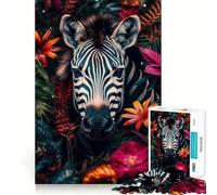 Puzzle da 1000 pezzi "Zebra nella giungla" per adulti,gioco di potenziamento mentale,taglio laser per un incastro perfetto,divertimento in famiglia,attività serale (38x26cm)