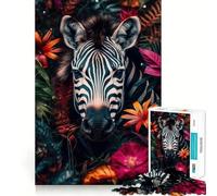 Puzzle da 1000 pezzi "Zebra nella giungla" per adulti,gioco di problem solving,taglio di qualità professionale,rilassante attività di gruppo al chiuso (38x52cm)