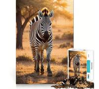 Puzzle da 1000 pezzi "Zebra nella savana" per adulti,esercizio mentale,taglio di precisione,bordi lisci,rilassante attività di gruppo al chiuso (38x52cm)