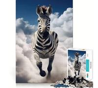 Puzzle da 1000 pezzi "Zebra su una nuvola" divertimento e allenamento mentale,pezzi che si incastrano perfettamente,un hobby affascinante per i momenti di svago (38x52cm)