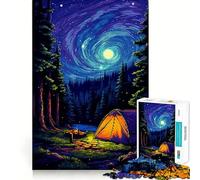 Puzzle da 1000 pezzi Zen Camping Pixel Art Perfect Edge Play Gioco cognitivo Divertente Gioco lento Divertente Decorazione natalizia artistica (50x75cm)