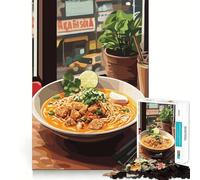Puzzle da 1000 pezzi "Zuppa di noodle al lime" per adulti, gioco intelligente da assemblare insieme, divertente idea regalo stagionale (38x26cm)