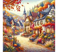 Puzzle da 1024 pezzi, puzzle per adulti, un puzzle impegnativo, per tutta la famiglia, regali per donne, regali per uomini, tema: città in autunno