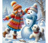 Puzzle da 120 pezzi per Adulti e Bambini, puzzle Impossibili 120 pezzi, Jigsaw puzzles adulti E famiglie, Gioco Impegnativi, Regalo per Amore e Amico(45x45cm,Ragazza pupazzo di neve)