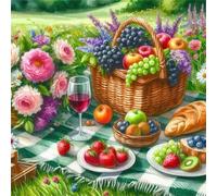 Puzzle da 120 pezzi per Adulti e Bambini, puzzle Impossibili 120 pezzi, Jigsaw puzzles adulti E famiglie, Gioco Impegnativi, Regalo per Amore e Amico(45x45cm,Frutta da picnic)