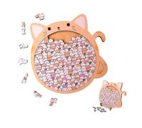 Puzzle da 135 pezzi in legno a forma di gatto con colori morandi, puzzle a forma di gatto con colori morandi, decorazione unica per la casa e regali creativi per gli amanti dei gatti, ragazzi