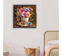 Puzzle da 150 pezzi per Adulti e Bambini, puzzle Impossibili 150 pezzi, Jigsaw puzzles adulti E famiglie, Gioco Impegnativi, Regalo per Amore e Amico(65x65cm,Fiori di tazza)