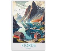 Puzzle da 1500 (87 x 57 cm) per adulti con paesaggio montano del fiordo norvegese, gioco educativo per la famiglia, regalo di compleanno
