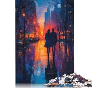 Puzzle da 1500 pezzi con coppia che cammina in città al tramonto, impegnativo e stimolante, puzzle per adulti e adolescenti, 1500 pezzi (85x57 cm)